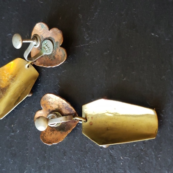 Casa Maya figural face in mixed metal- Earrings and Pendant - Picture 8 of 8